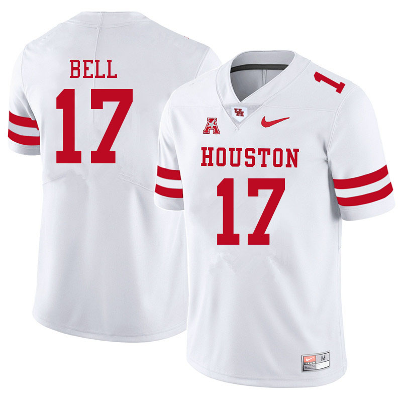 Men #17 Atlias Bell Houston Cougars College Football Jerseys Sale-White - Click Image to Close